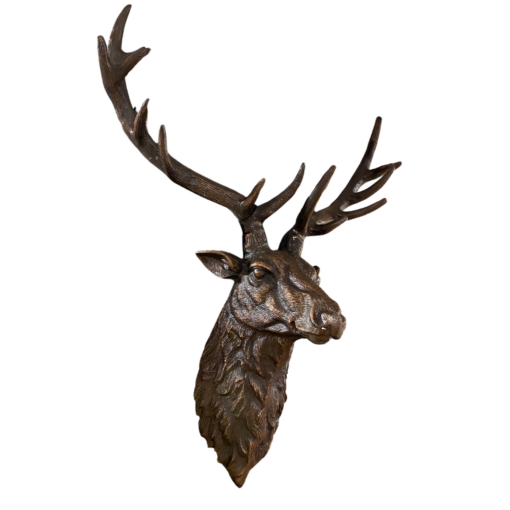Stag head in bronze