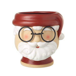 Santa with glasses pot