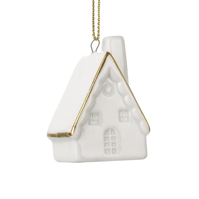 White porcelain gold edge hanging dec
