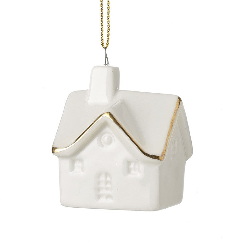 White porcelain gold edge hanging dec