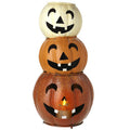 Orange metal light up pumpkin stack
