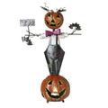 Metal pumpkin scarecrow
