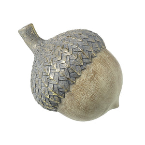 Wooden acorn decoration with blue cap