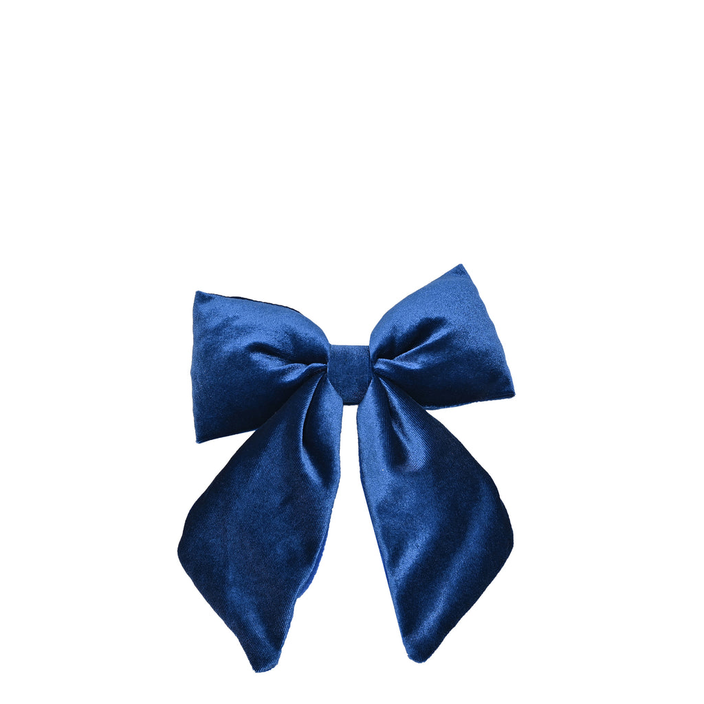 Dark blue velvet touch bow (14cm x 16cm)