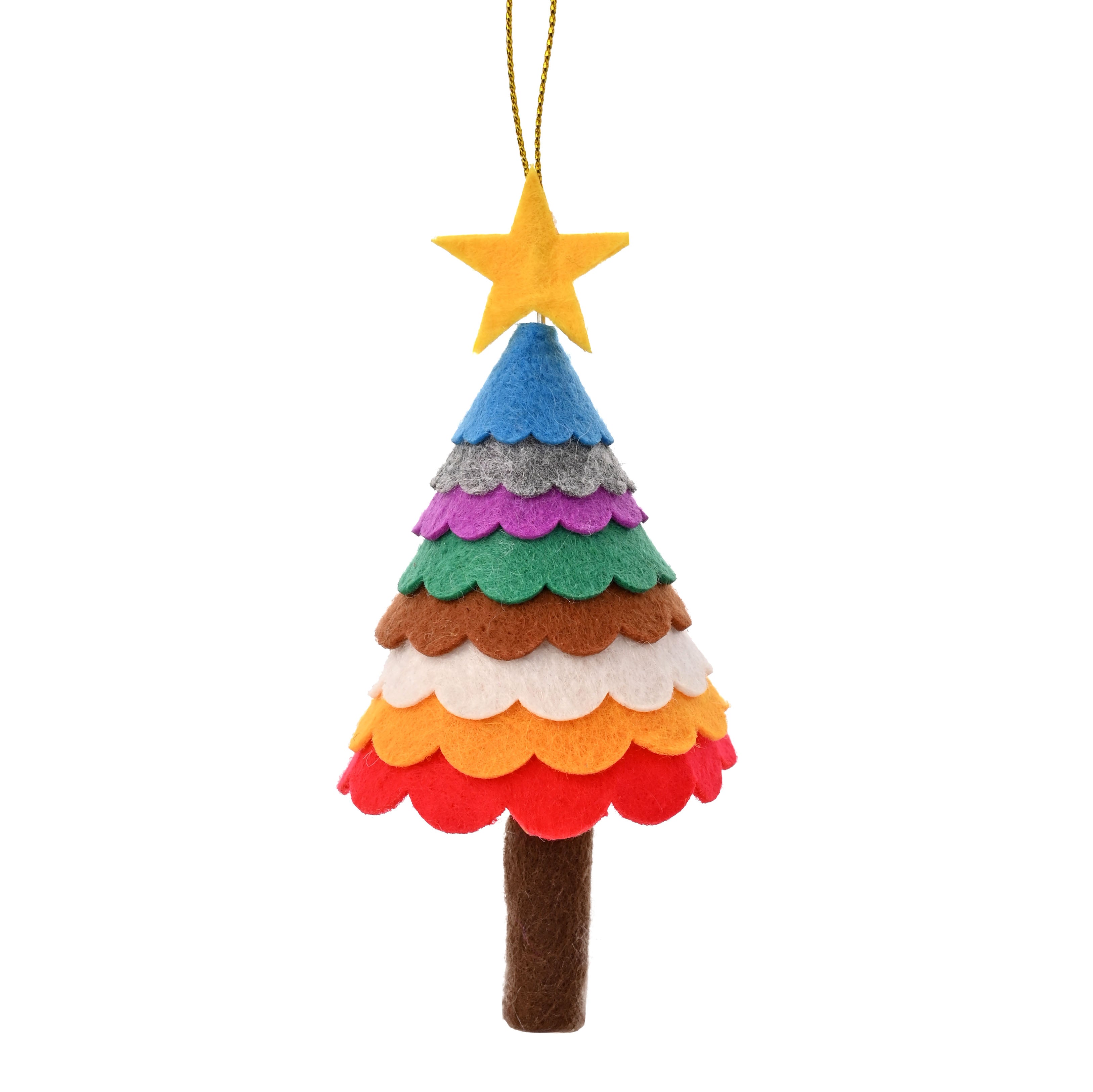 Multicoloured felt hanging Christmas tree dec