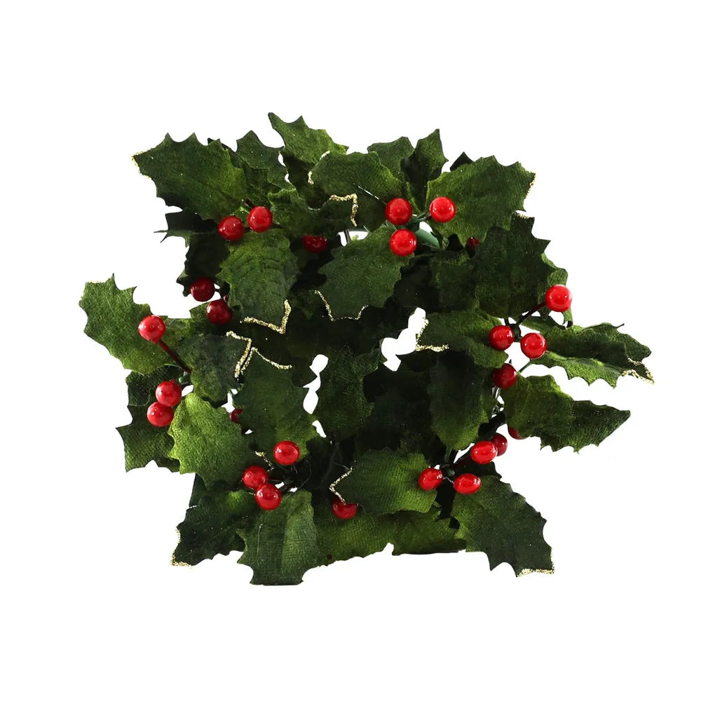 Holly candle ring - 19cm