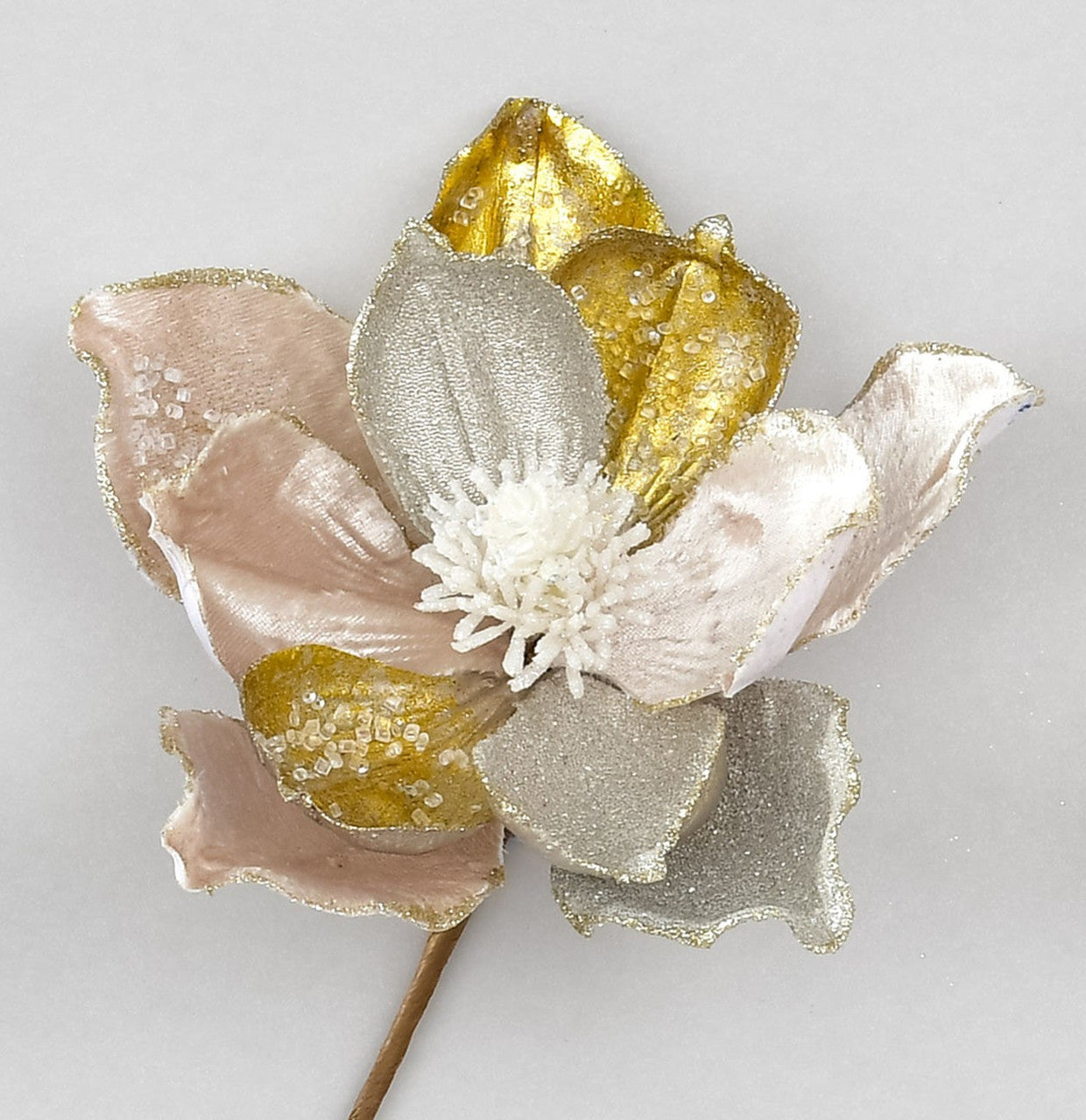 Champagne and gold petal magnolia stem