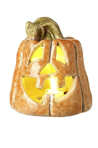 Light up ceramic pumpkin