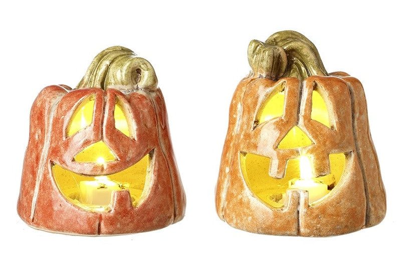 Light up ceramic pumpkin