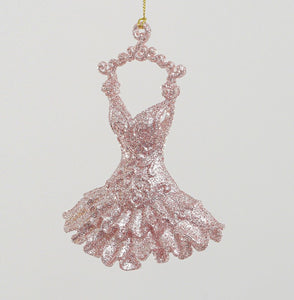 Rose gold glitter ballet dress hanging decoration