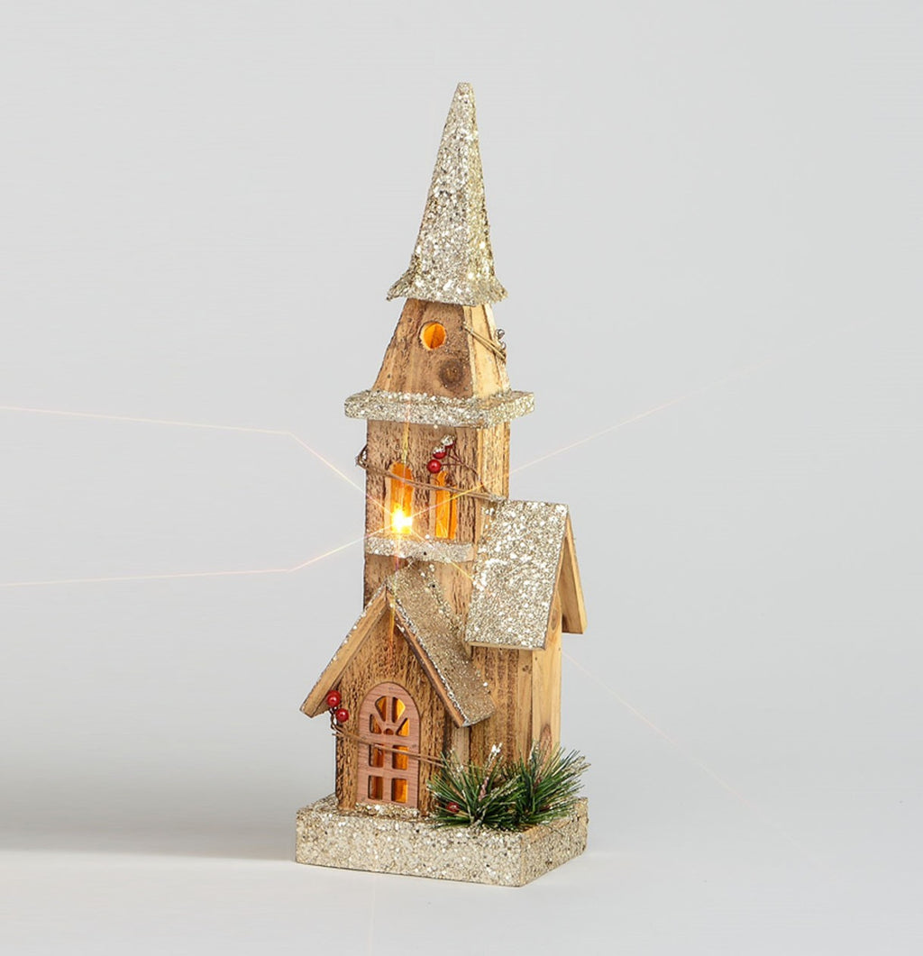 47cm wooden LED church