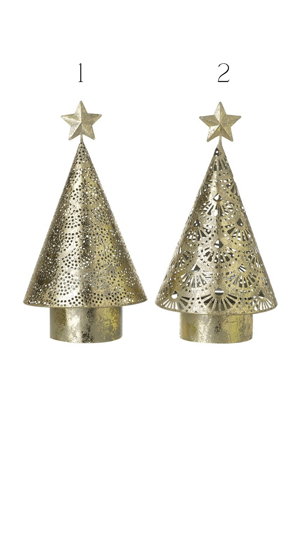 Gold Christmas tree tealight holder