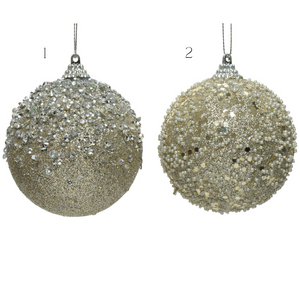 Glitter foam bauble with beads or diamonds