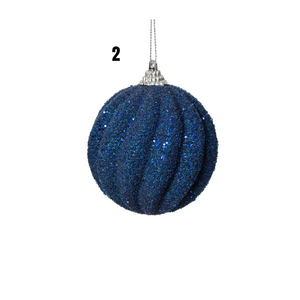 Midnight blue glitter foam bauble (2 styles)
