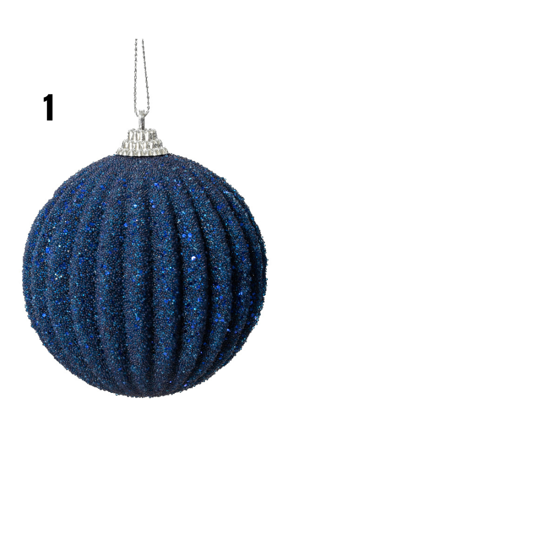 Midnight blue glitter foam bauble (2 styles)