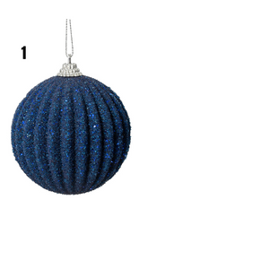 Midnight blue glitter foam bauble (2 styles)