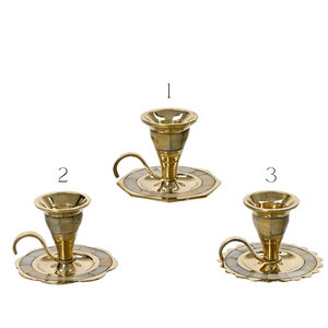 Victorian style gold candle holder