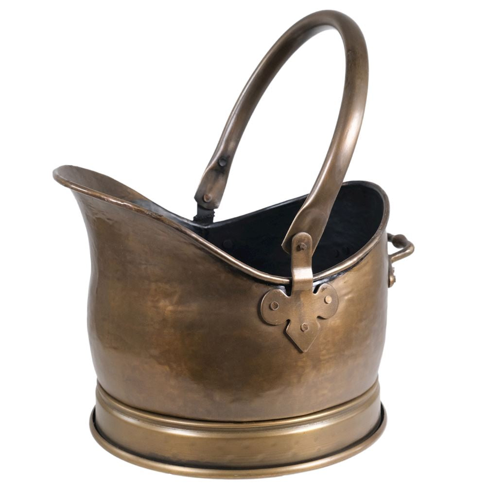 Antique brass coal bucket