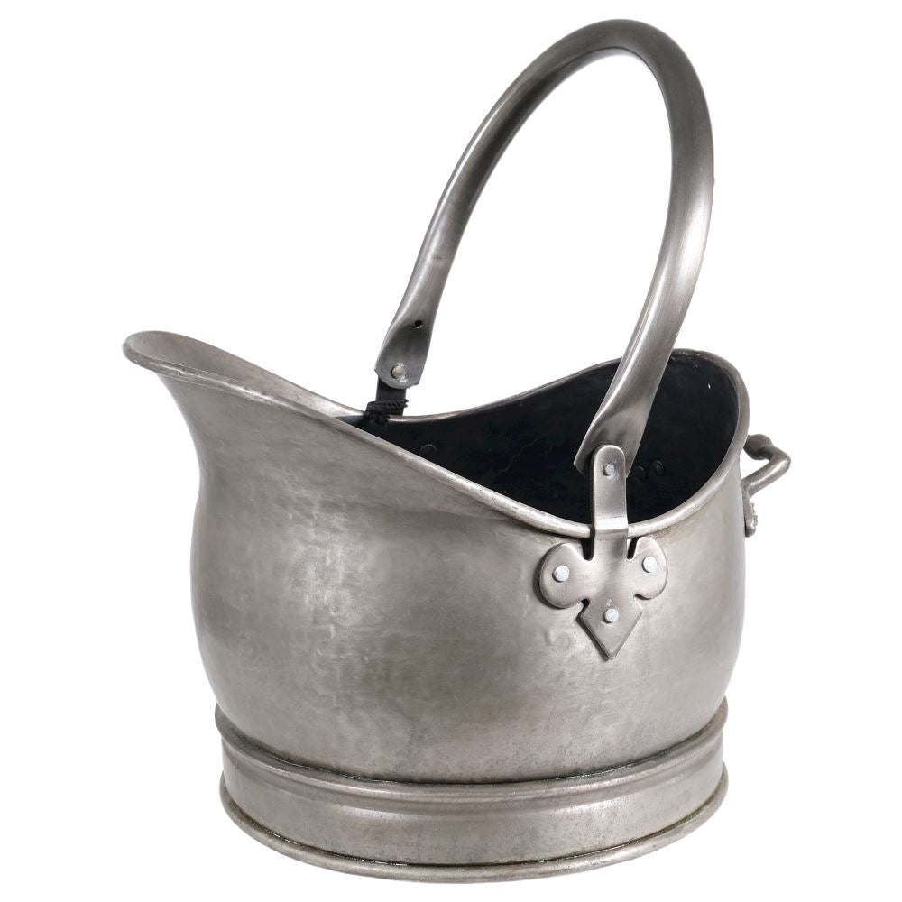 Antique pewter coal bucket