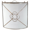 Antique pewter curved fireguard