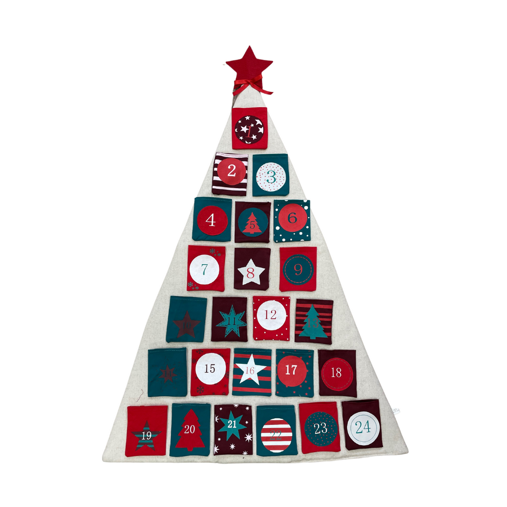 Fabric Christmas tree advent calendar