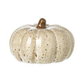 Speckled beige ceramic squat pumpkin