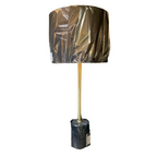 Black marble base lamp and shade