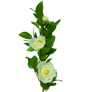 Camellia spray with light pink tones