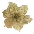 Champagne gold velvet poinsettia flower clip