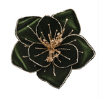 Dark green velvet clip on poinsettia