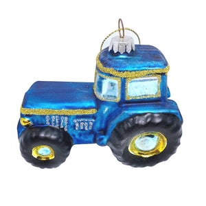 Blue tractor hanging decoration