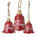 Red metal Believe Christmas bells