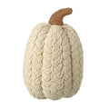 Tall cream knitted pumpkin