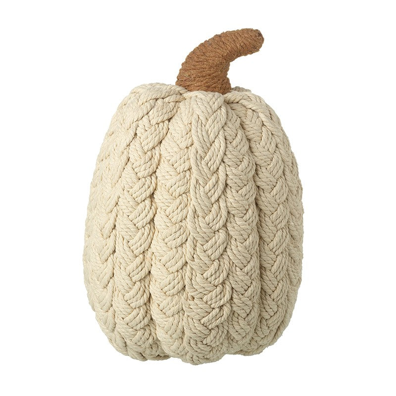 Tall cream knitted pumpkin