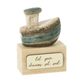'Let your dream set sail ' wooden block with boat