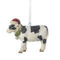Cow hanging dec with Santa hat