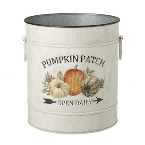Pumpkin patch cream metal bucket