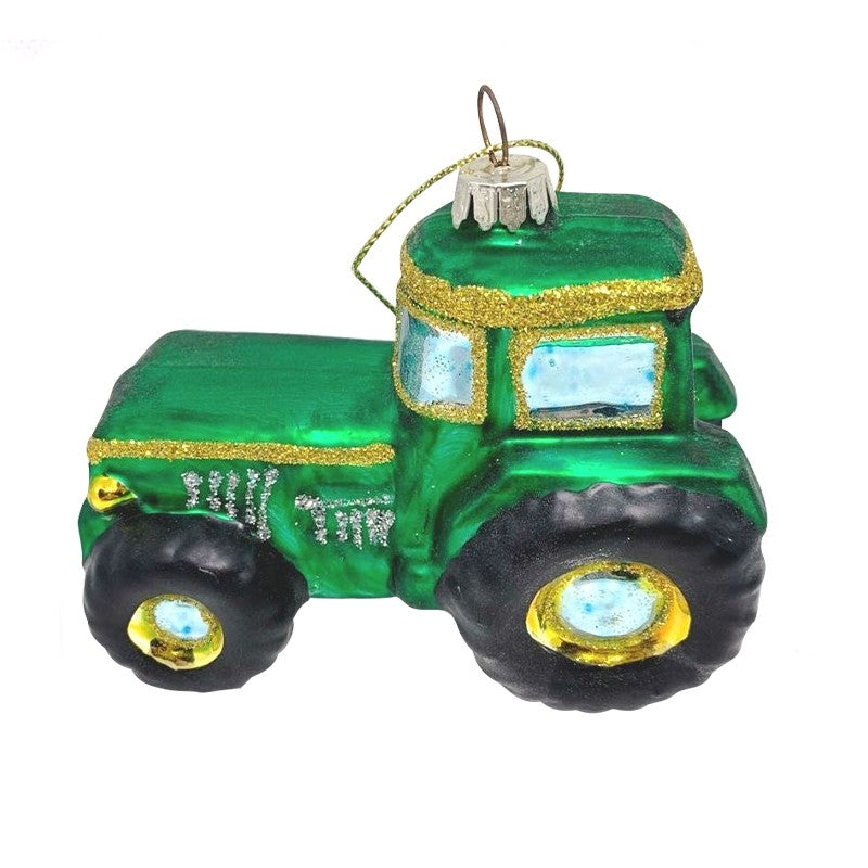 Green tractor hanging decoration