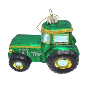 Green tractor hanging decoration