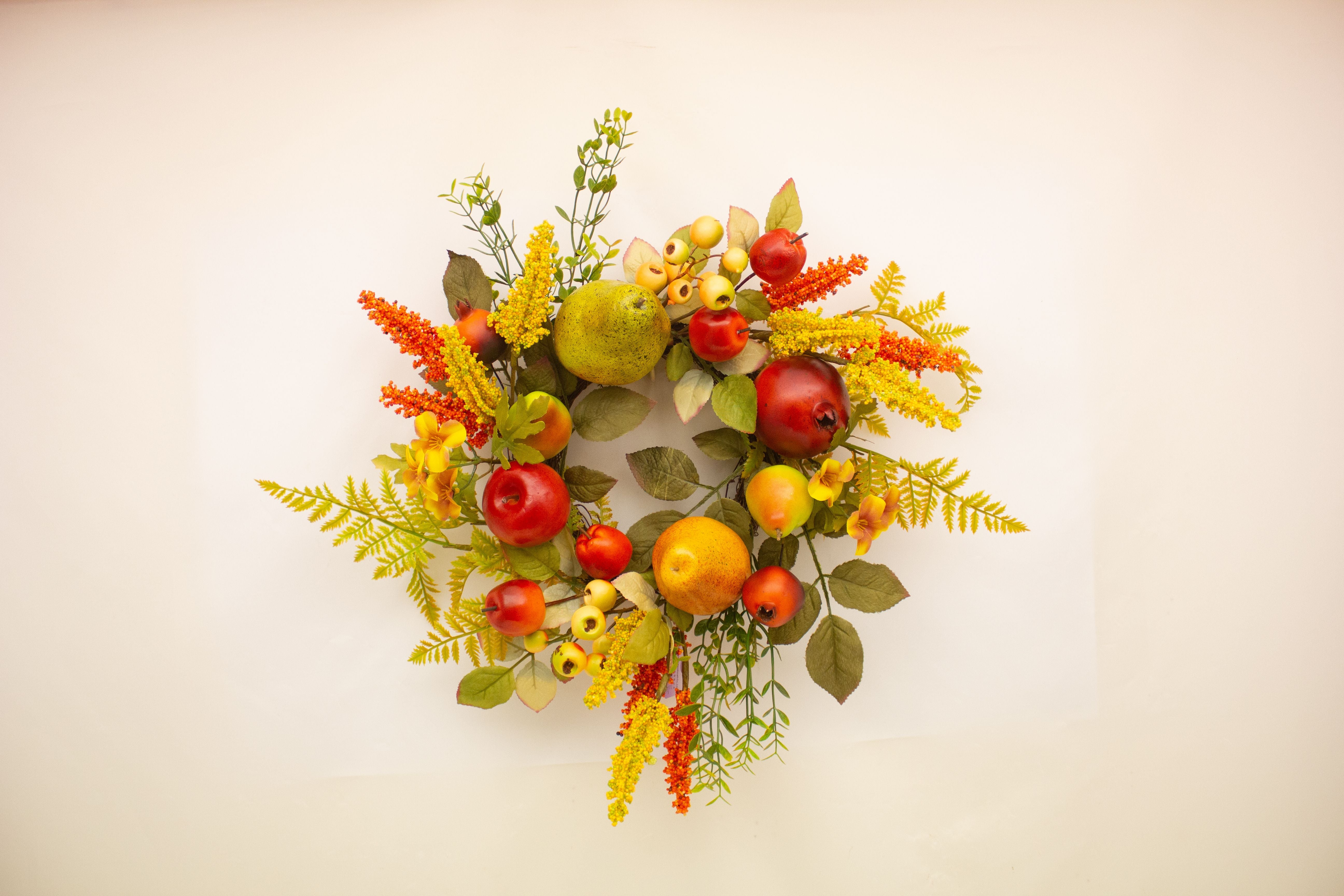 Orchard fruits wreath