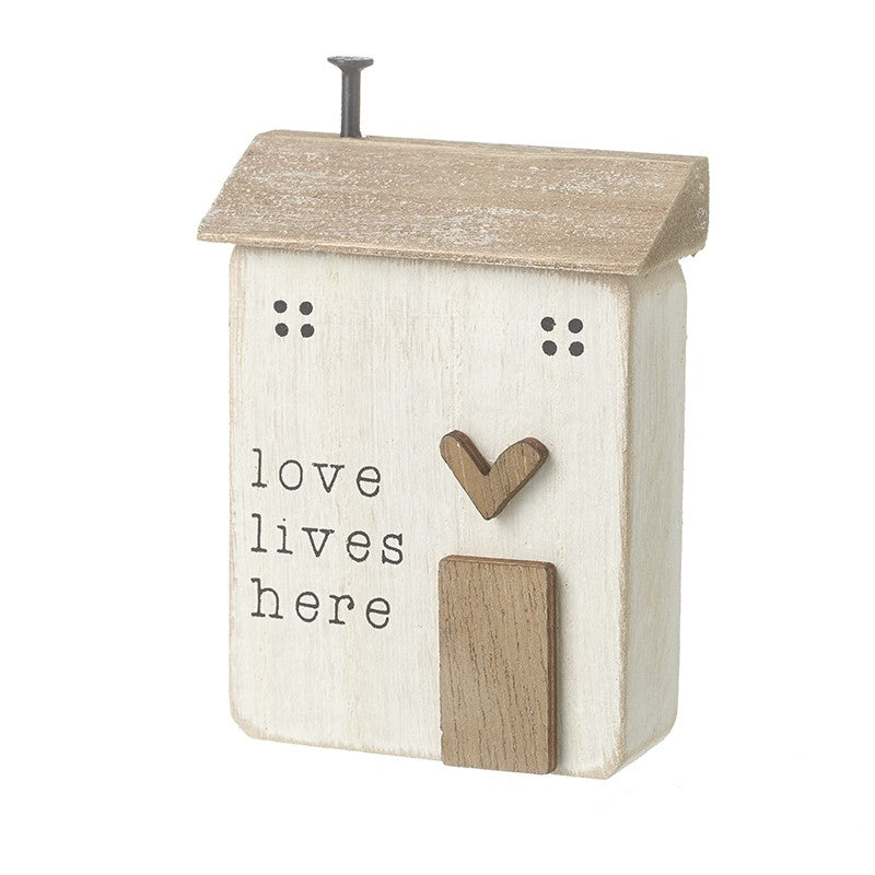 'Love lives here' wooden ornament