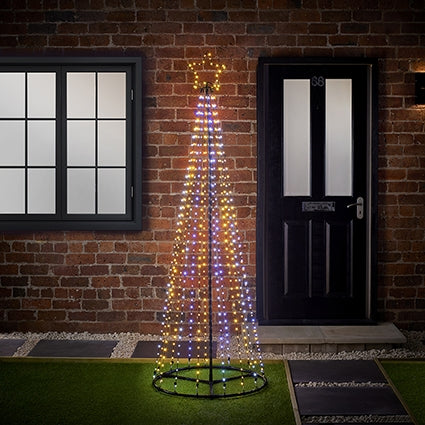 FlexiBright light up pyramid tree with star topper