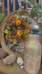 Mixed pumpkin & cone wreath