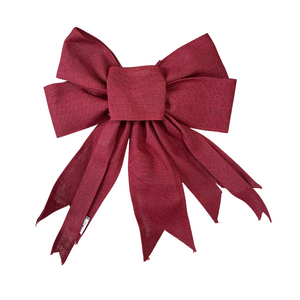 Christmas red hessian bow