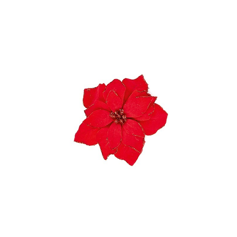 Poinsettia Clip On Flower