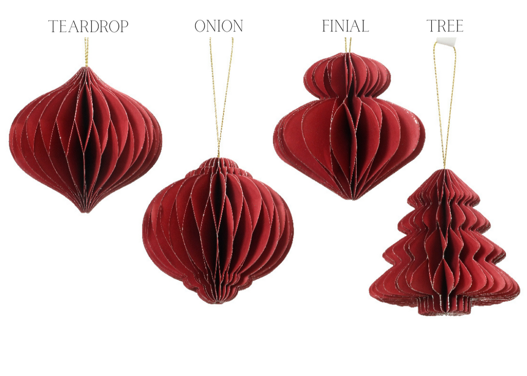 Oxblood paper hanging decs