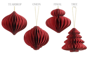 Oxblood paper hanging decs