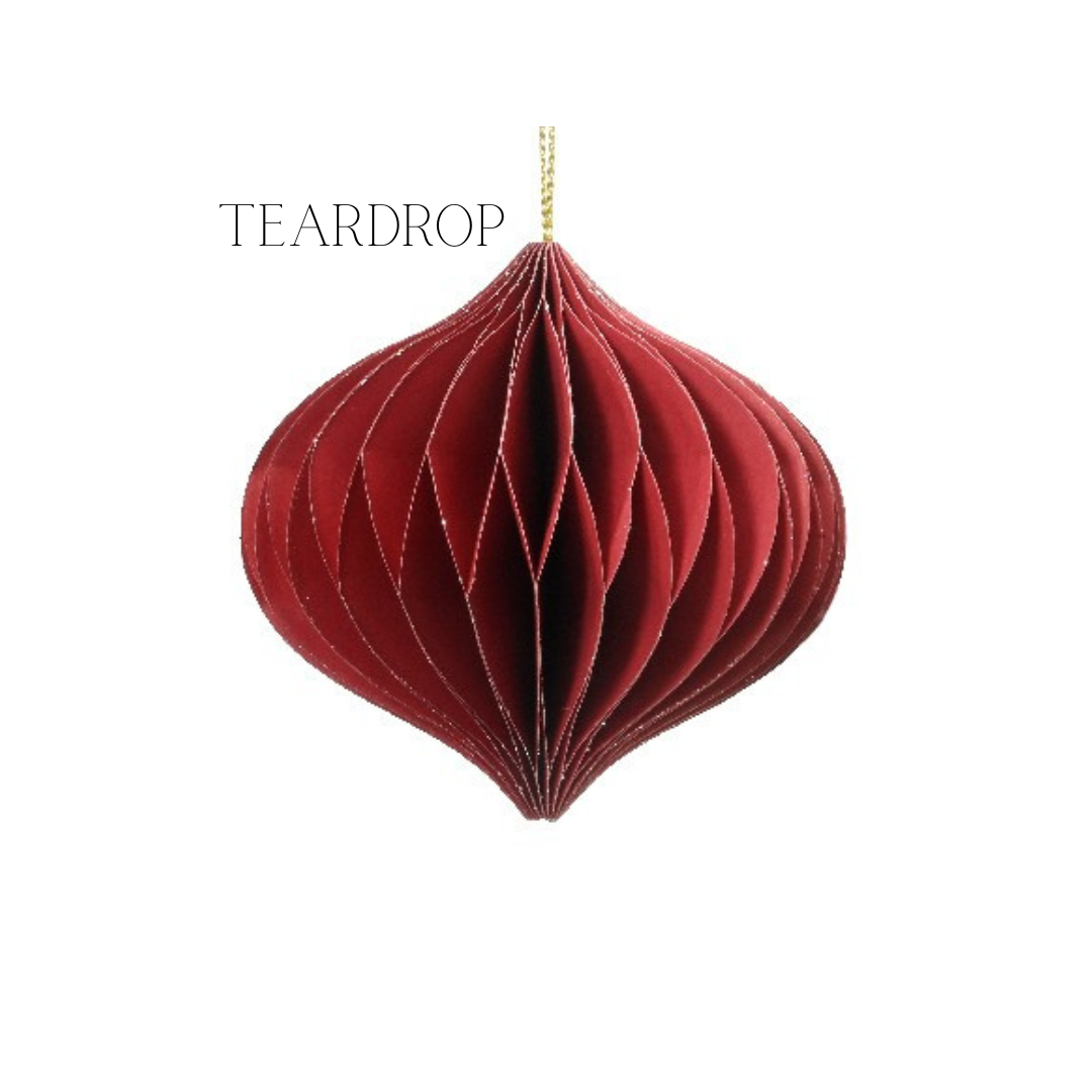 Oxblood paper hanging decs