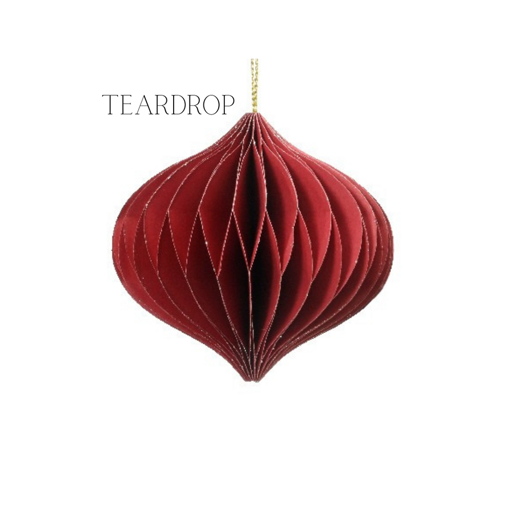 Oxblood paper hanging decs
