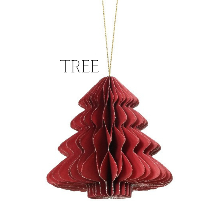 Oxblood paper hanging decs